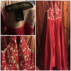 Say yes to the prom brand dress ruby red color